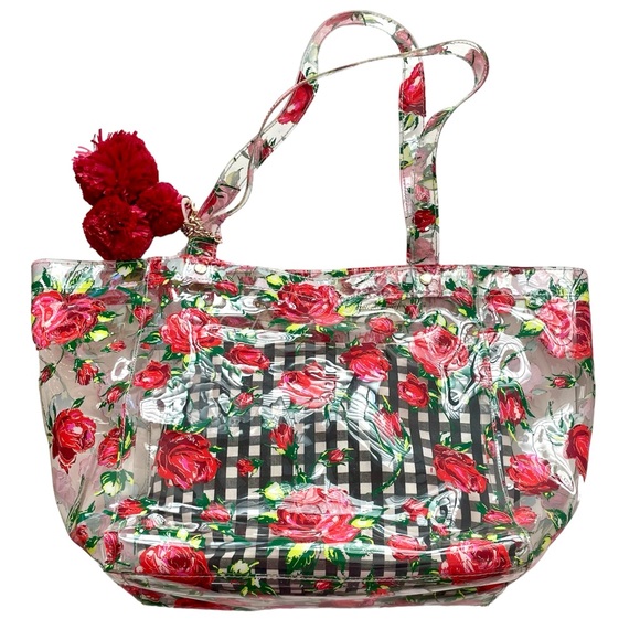 📌 Betsey Johnson 2 Pc Rose Floral Tote Bag - Picture 4 of 7